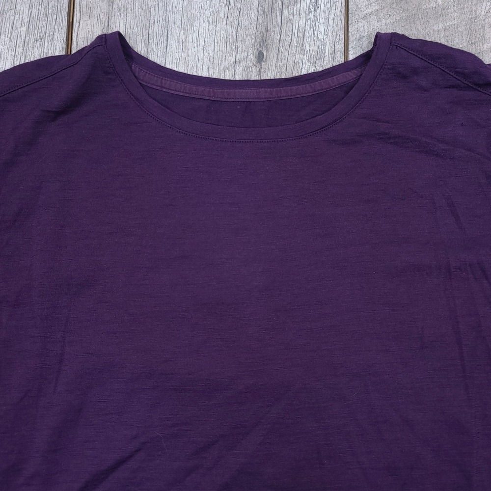 Segments Long Sleeve Top Women XL Purple 100% Merino Wool Crew Neck Base Layer - Picture 4 of 6